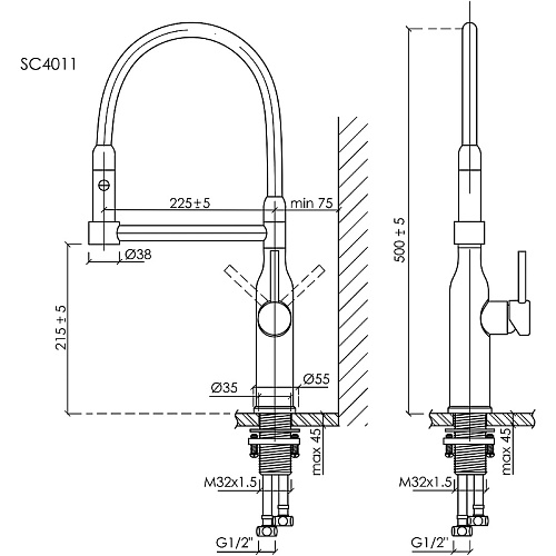 Смеситель для кухни Sancos Pride SC4011BNG с гибким изливом, нержавеющая сталь Смеситель для кухни Sancos Pride SC4011BNG с гибким изливом, нержавеющая сталь