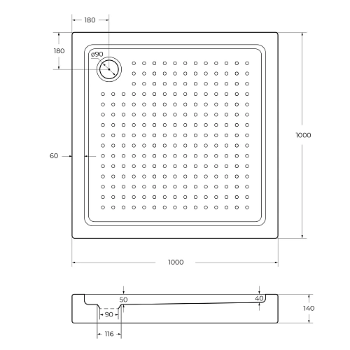 Душевой поддон CEZARES TRAY-A-A-100-15-W0 1000x1000 акрил, белый Душевой поддон CEZARES TRAY-A-A-100-15-W0 1000x1000 акрил, белый