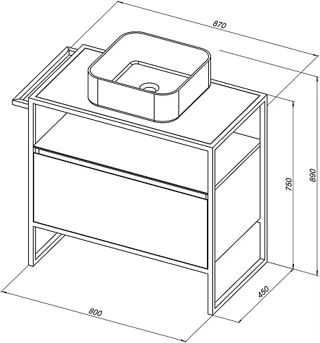 Тумба под раковину Allen Brau Priority 80 1.31002.AM антрацит Тумба под раковину Allen Brau Priority 80 1.31002.AM антрацит