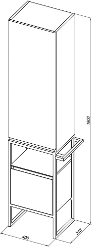 Шкаф-пенал Allen Brau Priority 40 1.31006.AM L антрацит матовый Шкаф-пенал Allen Brau Priority 40 1.31006.AM L антрацит матовый