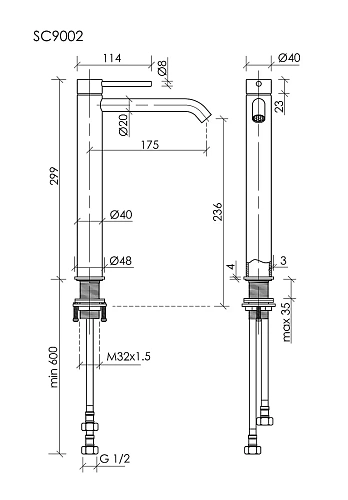Смеситель для раковины Sancos Etna SC9002BG брашированное золото, PVD покрытие Смеситель для раковины Sancos Etna SC9002BG брашированное золото, PVD покрытие