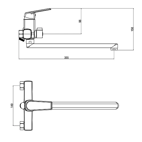 Смеситель для ванны OneLife P02-218cr Смеситель для ванны OneLife P02-218cr