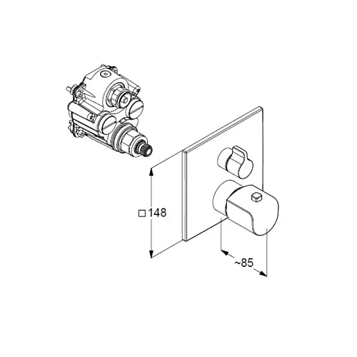 Смеситель для душа Kludi AMEO 418850575 термостатический, хром Смеситель для душа Kludi AMEO 418850575 термостатический, хром