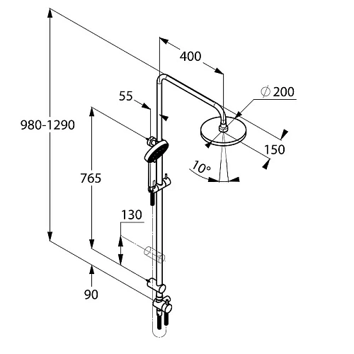 Душевая стойка Kludi Dual Shower System 6609105-00 Душевая стойка Kludi Dual Shower System 6609105-00