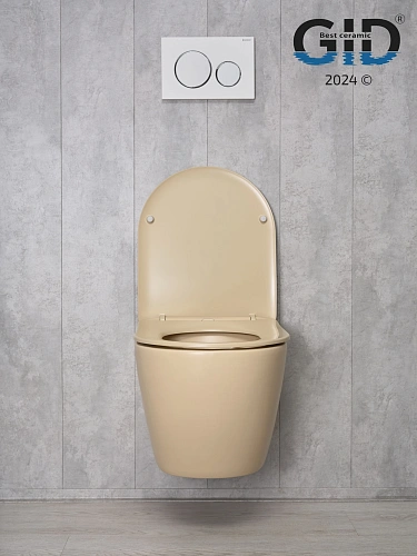 Унитаз подвесной Gid Sr2198 62210Y светло-коричневый матовый 49x36x35.5 с крышкой микролифт Унитаз подвесной Gid Sr2198 62210Y светло-коричневый матовый 49x36x35.5 с крышкой микролифт