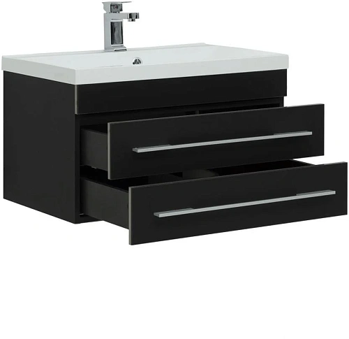 Тумба под раковину Aquanet Верона 75 New черный матовый 00272427 Тумба под раковину Aquanet Верона 75 New черный матовый 00272427