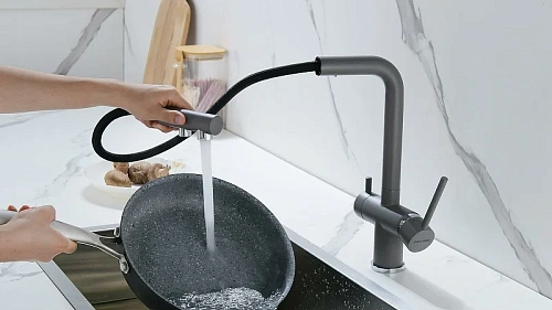 Смеситель для кухни Paulmark SERPENTINE серый металлик Se213222-GRM Смеситель для кухни Paulmark SERPENTINE серый металлик Se213222-GRM