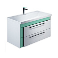 Тумба с раковиной IDDIS Color Plus 90 подвесная белая/мятная (COL90M0i95K) Тумба с раковиной IDDIS Color Plus 90 подвесная белая/мятная (COL90M0i95K)