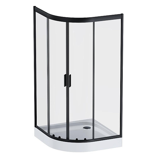 Душевой уголок AM.PM Gem W90G-401-100BT четверть круга 100x100 стекло прозрачное, профиль черный матовый Душевой уголок AM.PM Gem W90G-401-100BT четверть круга 100x100 стекло прозрачное, профиль черный матовый