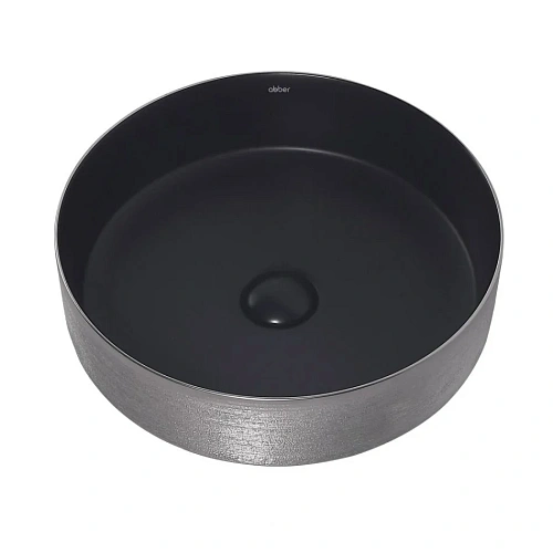 Раковина ABBER Bequem AC2109BS накладная, черный матовый с серебром Раковина ABBER Bequem AC2109BS накладная, черный матовый с серебром