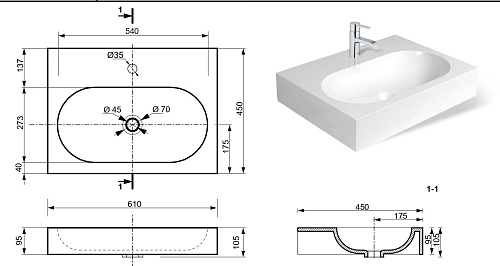 Раковина Эстет Nika silk ФР-00014956 610х450 накладная Раковина Эстет Nika silk ФР-00014956 610х450 накладная