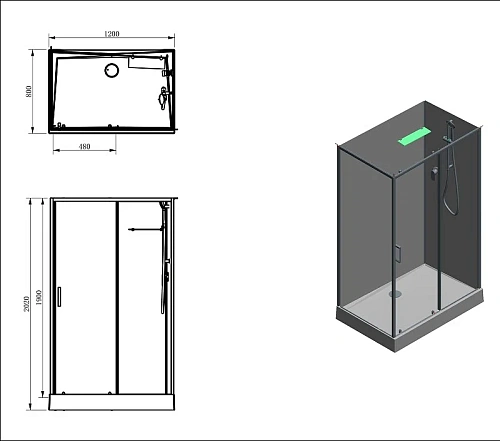 Душевая кабина Aquanet Passion EVO 120L Black 120x80 00282012 Душевая кабина Aquanet Passion EVO 120L Black 120x80 00282012