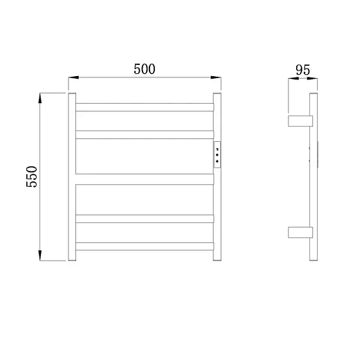 Полотенцесушитель электрический Raglo R350.01.09 настенный сенсорный с терморегулятором, графит Полотенцесушитель электрический Raglo R350.01.09 настенный сенсорный с терморегулятором, графит