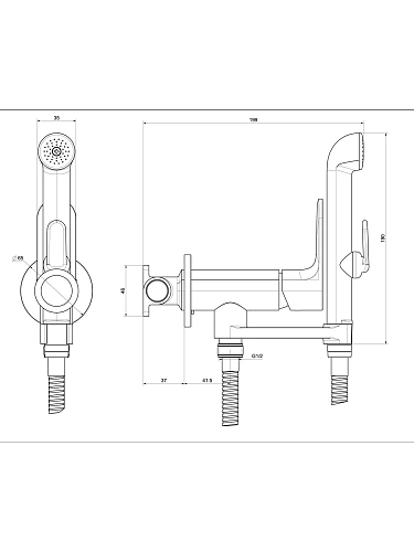Гигиенический душ Aquatek АЛЬФА AQ1919CR Гигиенический душ Aquatek АЛЬФА AQ1919CR