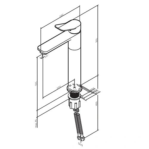 Смеситель для раковины AM.PM X-Joy F85A92044, высокий, розовое золото Смеситель для раковины AM.PM X-Joy F85A92044, высокий, розовое золото