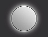 Картинка анонса товара «зеркало cersanit eclipse (a64147) 80x80 с подсветкой круглое в черной рамке 64147»
