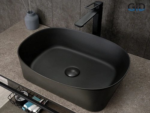 Раковина Gid N9028bg 53380 накладная черная графит 53x36x14 Раковина Gid N9028bg 53380 накладная черная графит 53x36x14