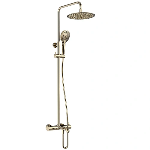 Душевая система AQUAme AQM8008GG с термостатом, Ø250, лейка 3 реж, высота 1100-1500мм, Glossy gold Душевая система AQUAme AQM8008GG с термостатом, Ø250, лейка 3 реж, высота 1100-1500мм, Glossy gold