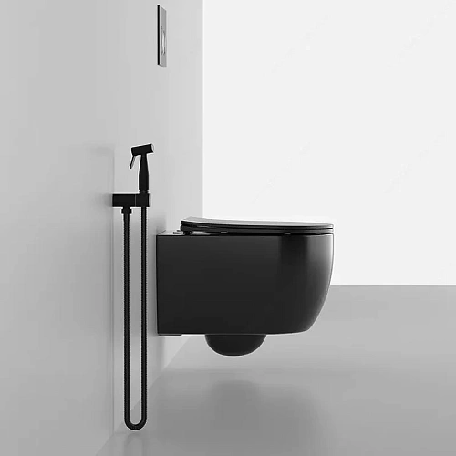 Унитаз подвесной Ceruttispa OGLIO Aria MB CT9239 безободковый черный матовый, сиденье микролифт Унитаз подвесной Ceruttispa OGLIO Aria MB CT9239 безободковый черный матовый, сиденье микролифт