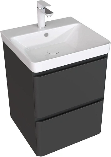 Тумба под раковину Aquanet Эмбер 50 черный матовый 00330464 напольная/подвесная Тумба под раковину Aquanet Эмбер 50 черный матовый 00330464 напольная/подвесная