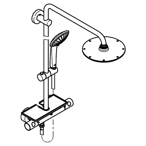 Душевая система GROHE Euphoria 210 с термостатическим смесителем и полочкой, хром (26363000) Душевая система GROHE Euphoria 210 с термостатическим смесителем и полочкой, хром (26363000)