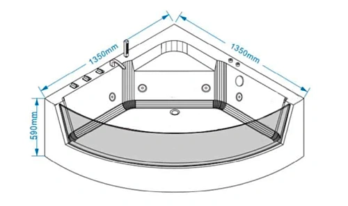 Акриловая ванна GROSSMAN GR-13513-1 (135x135x59) гидромассажная Акриловая ванна GROSSMAN GR-13513-1 (135x135x59) гидромассажная