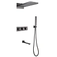 Душевая система ABBER Daheim AF8253NG скрытого монтажа с изливом, термостат, никель Душевая система ABBER Daheim AF8253NG скрытого монтажа с изливом, термостат, никель