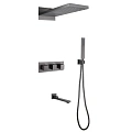 Душевая система ABBER Daheim AF8253NG скрытого монтажа с изливом, термостат, никель Душевая система ABBER Daheim AF8253NG скрытого монтажа с изливом, термостат, никель