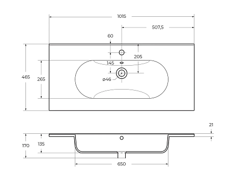 Раковина BelBagno LOVE LOV-1000-LVB 1010x460 Раковина BelBagno LOVE LOV-1000-LVB 1010x460
