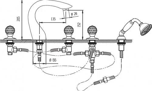 Смеситель на борт ванны CEZARES ATLANTIS-BVD-02-Sw Смеситель на борт ванны CEZARES ATLANTIS-BVD-02-Sw