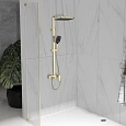Душевая система Vincea Cube VSFS-4C12BG с изливом, брашированное золото Душевая система Vincea Cube VSFS-4C12BG с изливом, брашированное золото