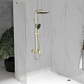 Душевая система Vincea Cube VSFS-4C12BG с изливом, брашированное золото Душевая система Vincea Cube VSFS-4C12BG с изливом, брашированное золото