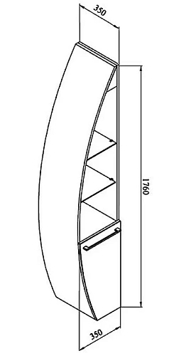 Шкаф-пенал De Aqua Эскалада RS0 L белый 00167340 Шкаф-пенал De Aqua Эскалада RS0 L белый 00167340