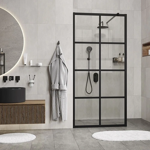 Душевая перегородка WasserKRAFT Glan 66W40 черный Душевая перегородка WasserKRAFT Glan 66W40 черный