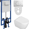Комплект Унитаз подвесной STWORKI Ларвик 5512 безободковый с микролифтом + Система инсталляции для у 588909 Комплект Унитаз подвесной STWORKI Ларвик 5512 безободковый с микролифтом + Система инсталляции для у 588909