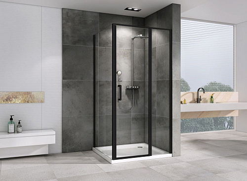 Душевой уголок ABBER Sonnenstrand AG04120BS-S90B 120x90 см универсальный, профиль черный, стекло прозрачное Душевой уголок ABBER Sonnenstrand AG04120BS-S90B 120x90 см универсальный, профиль черный, стекло прозрачное