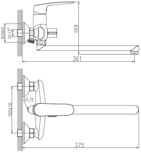 Смеситель для ванны Haiba HB22183, хром Смеситель для ванны Haiba HB22183, хром