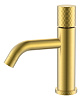Картинка анонса товара «смеситель для раковины boheme stick mat gold низкий с ручкой diamond 121-mg золото-матовый»