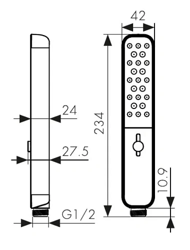 Душевая лейка Kaiser 4-х режимная, 223х42х24мм хром SH-107 Душевая лейка Kaiser 4-х режимная, 223х42х24мм хром SH-107