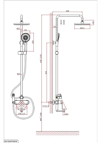 Душевая система D&K Bayern Furth (DA1524705B18) Душевая система D&K Bayern Furth (DA1524705B18)