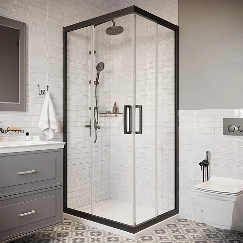 Душевой уголок STWORKI Карлстад 100x80 см профиль черный матовый 467251 Душевой уголок STWORKI Карлстад 100x80 см профиль черный матовый 467251