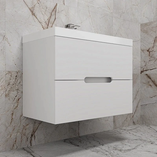Тумба под раковину Style Line Матис 80 см ЛС-00002446 подвесная, белый матовый Тумба под раковину Style Line Матис 80 см ЛС-00002446 подвесная, белый матовый