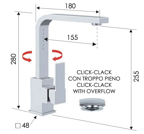 Смеситель для раковины Remer Qubika Q10G Смеситель для раковины Remer Qubika Q10G