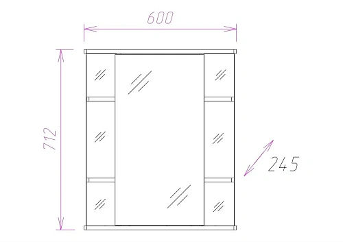 Зеркальный шкаф Onika ГЛОРИЯ 60.01 левый 206007 Зеркальный шкаф Onika ГЛОРИЯ 60.01 левый 206007