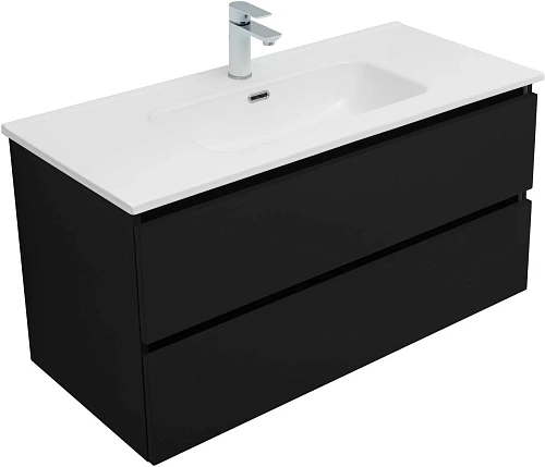 Тумба под раковину Aquanet Вега 2.0 100 черный 00337951 подвесная Тумба под раковину Aquanet Вега 2.0 100 черный 00337951 подвесная