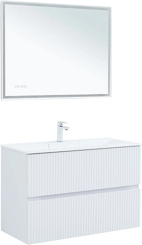 Тумба под раковину Aquanet Джейн 100 белый матовый 00313288 напольная/подвесная Тумба под раковину Aquanet Джейн 100 белый матовый 00313288 напольная/подвесная