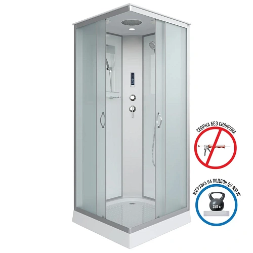 Душевая кабина Niagara Classic NG-1101-14P (900х900х2150) низкий поддон (13см) стекло матовое с полкой 11011423P Душевая кабина Niagara Classic NG-1101-14P (900х900х2150) низкий поддон (13см) стекло матовое с полкой 11011423P