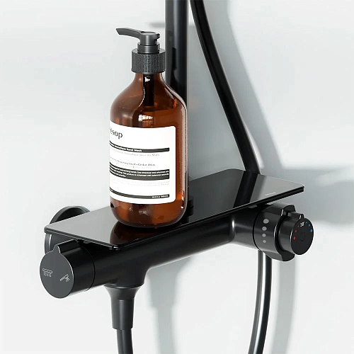 Душевая система Damixa Jupiter 977750300 с термостом черный Душевая система Damixa Jupiter 977750300 с термостом черный