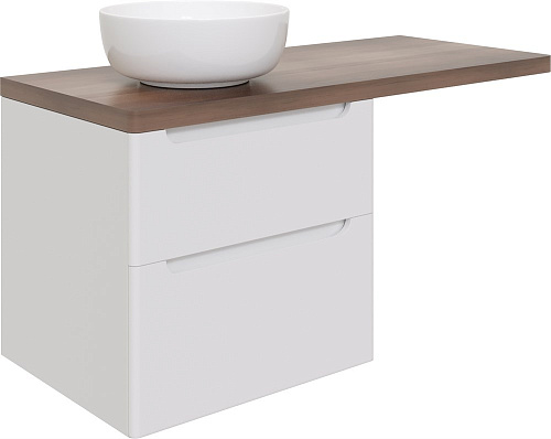 Тумба с раковиной STWORKI Берген 60 белая с темной столешницей 122, Moon 1, R 549671 Тумба с раковиной STWORKI Берген 60 белая с темной столешницей 122, Moon 1, R 549671