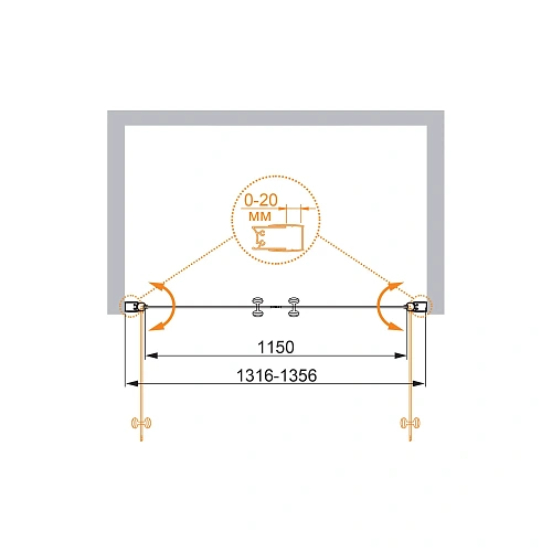 Душевая дверь CEZARES ELENA-W-B-2-140-C-Cr 140см стекло прозрачное, профиль хром Душевая дверь CEZARES ELENA-W-B-2-140-C-Cr 140см стекло прозрачное, профиль хром